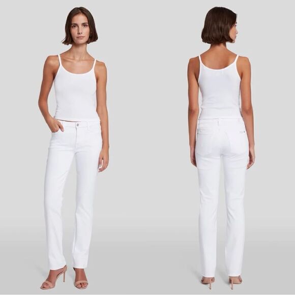 7 for All Mankind SLIM ILLUSION KIMMIE STRAIGHT IN LUXE WHITE - Picture 1 of 13